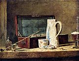 Jean Baptiste Simeon Chardin Pipes And Drinking Pitcher painting